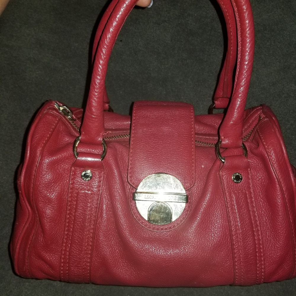 Red leather Michael Kors purse